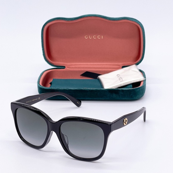 NEW GUCCI GG0800SA 001 BLACK GREY CAT EYE SUNGLASSES GUCCI